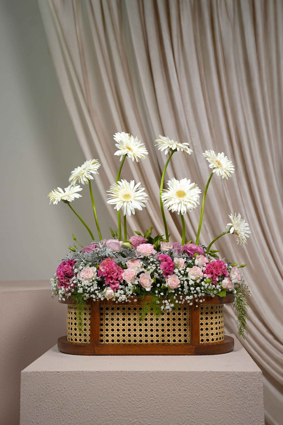 Wood &amp; Rattan Basket