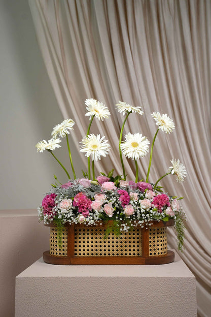 Wood &amp; Rattan Basket