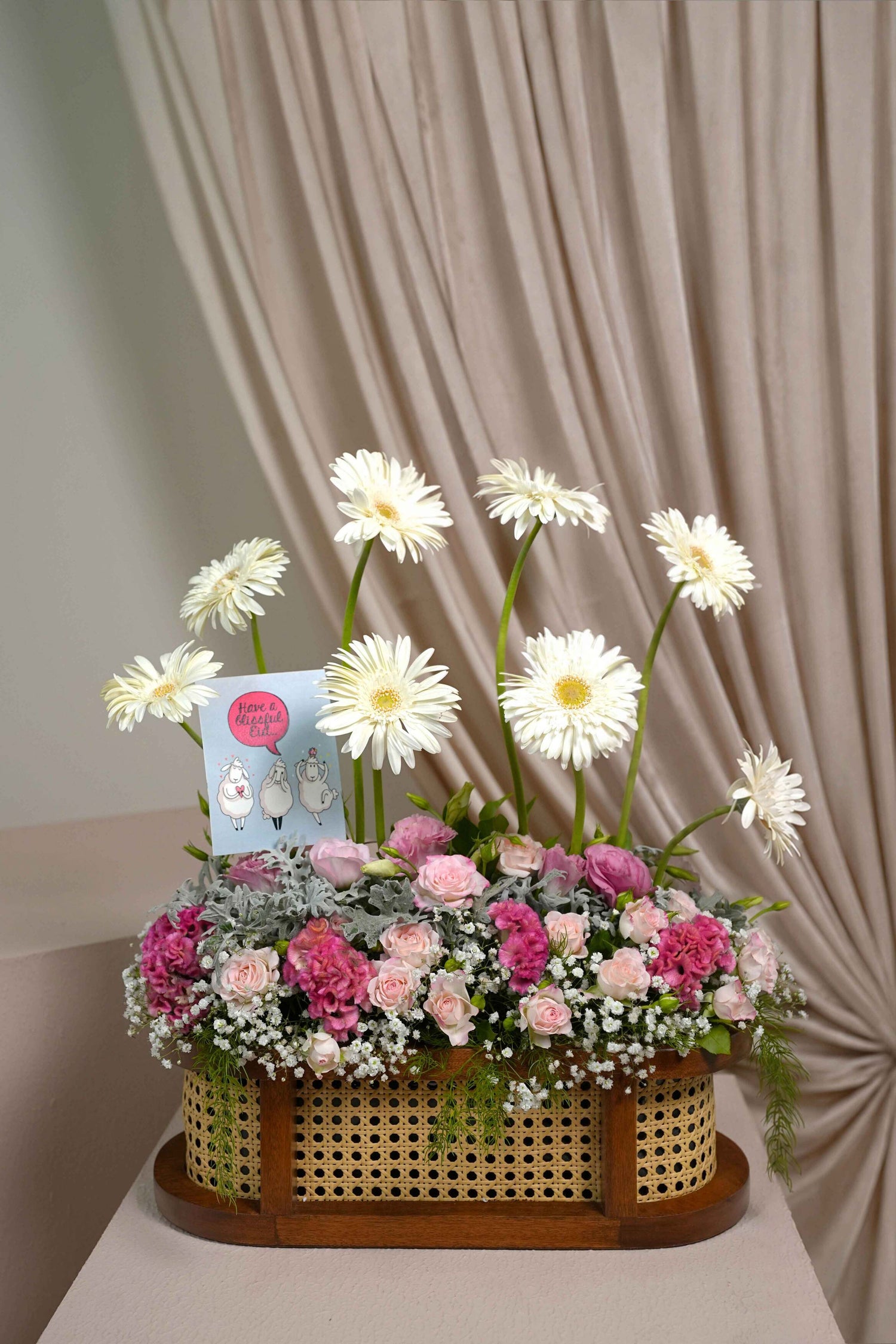 Wood &amp; Rattan Basket